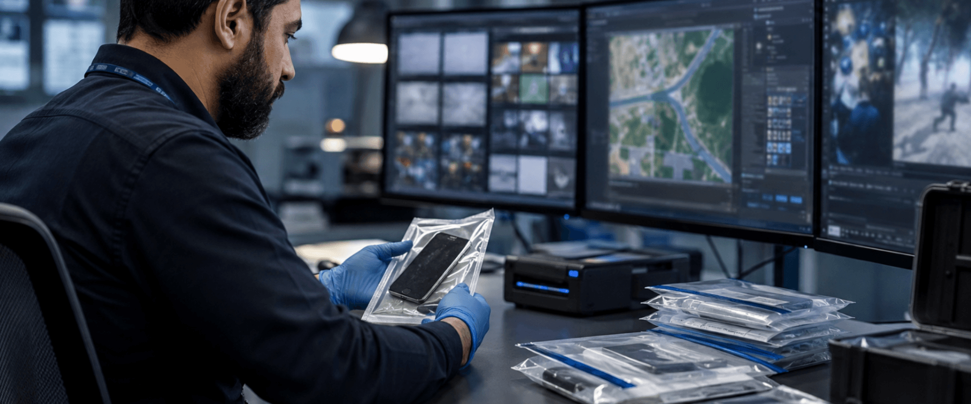 Digital evidence lifecycle in policing from acquisition through review, retention and disposal.